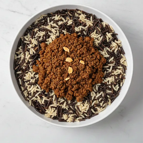 Lebanese Hushweh Beef with Wild Rice Mix